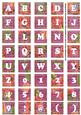 Cerise Sweet Pea Colour Alphabet Tile Embellishment Sheet