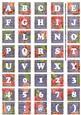 Dblue Sweet Pea Colour Alphabet Tile Embellishment Sheet