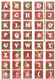 Dred Sweet Pea Colour Alphabet Tile Embellishment Sheet