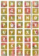 Gold Sweet Pea Colour Alphabet Tile Embellishment Sheet