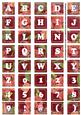 Hot Pink Sweet Pea Colour Alphabet Tile Embellishment Sheet