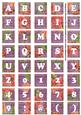 Purple Sweet Pea Colour Alphabet Tile Embellishment Sheet