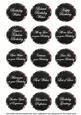 Black Sweet Pea Fancy Birthday Sentiment Label Caption Sheet