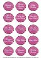 Cerise Sweetpea Fancy Birthday Sentiment Label Caption Sheet