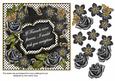 Blk White Fmk Rose If Friends 7in Fancy Decoupage Topper
