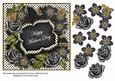 Blk White Fmk Rose Mothers Day 7in Fancy Decoupage Topper