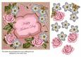 Pink Silver Fmk Rose Mothers Day 7in Fancy Decoupage Topper