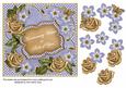 Blue Gold Fmk Rose Anniversary 7in Fancy Decoupage Topper