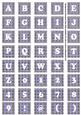 Blue Check Colour Alphabet Tile Embellishment Sheet