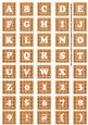 Borange Check Colour Alphabet Tile Embellishment Sheet