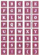 Cerise Check Colour Alphabet Tile Embellishment Sheet