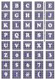 Dblue Check Colour Alphabet Tile Embellishment Sheet