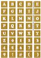 Gold Check Colour Alphabet Tile Embellishment Sheet
