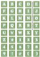 Mid Green Check Colour Alphabet Tile Embellishment Sheet