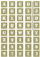 Olive Check Colour Alphabet Tile Embellishment Sheet