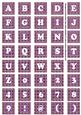 Purple Check Colour Alphabet Tile Embellishment Sheet