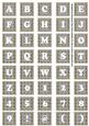 Silver Check Colour Alphabet Tile Embellishment Sheet
