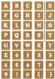 Vintage Tea Check Colour Alphabet Tile Embellishment Sheet