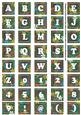 Black Teeny Flower Daisy Alphabet Tile Embellishment Sheet