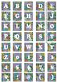 Blue Teeny Flower Alphabet Tile Embellishment Sheet