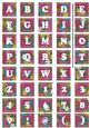 Cerise Teeny Flower Alphabet Tile Embellishment Sheet