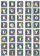 Dblue Teeny Flower Alphabet Tile Embellishment Sheet