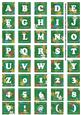Dgreen Teeny Flower Alphabet Tile Embellishment Sheet