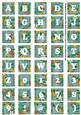 Dteal Teeny Flower Alphabet Tile Embellishment Sheet