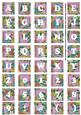 Lilac Teeny Flower Alphabet Tile Embellishment Sheet