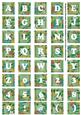 Mid Green Teeny Flower Alphabet Tile Embellishment Sheet