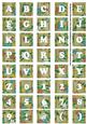 Olive Teeny Flower Alphabet Tile Embellishment Sheet