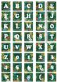 Peacock Teeny Flower Alphabet Tile Embellishment Sheet