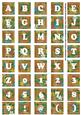 Vintage Tea Teeny Flower Alphabet Tile Embellishment Sheet