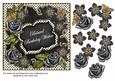 Blk White Fmk Belated Birthday 7in Fancy Decoupage Topper