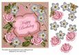 Pink Silver Fmk Happy Birthday 7in Fancy Decoupage Topper