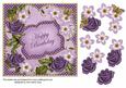Purple Fmk Happy Birthday 7in Fancy Decoupage Topper