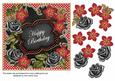 Black Red Fmk Happy Birthday 7in Fancy Decoupage Topper