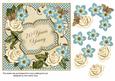 Cream Teal Fmk 70 Years Young 7in Fancy Decoupage Topper