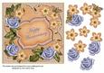 Peach Blue Fmk Happy Anniversary 7in Fancy Decoupage Topper