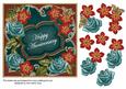 Peacock Sun Fmk Happy Anniversary 7in Fancy Decoupage Topper