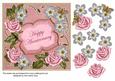 Pink Silver Fmk Happy Anniversary 7in Fancy Decoupage Topper