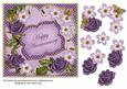 Purple Fmk Happy Anniversary 7in Fancy Decoupage Topper