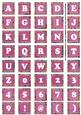Cerise Paisley Weave Mix Alphabet Tile Embellishment Sheet