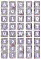 Blue Paisley Weave Mix Alphabet Tile Embellishment Sheet