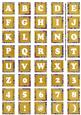 Gold Paisley Weave Mix Alphabet Tile Embellishment Sheet