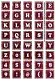 Hot Pink Paisley Weave Mix Alphabet Tile Embellishment Sheet