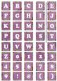 Purple Paisley Weave Mix Alphabet Tile Embellishment Sheet