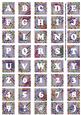 Blue Paisley Weave Alphabet Tile Embellishment Sheet