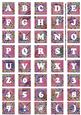 Cerise Paisley Weave Alphabet Tile Embellishment Sheet