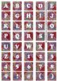 Hot Pink Paisley Weave Alphabet Tile Embellishment Sheet